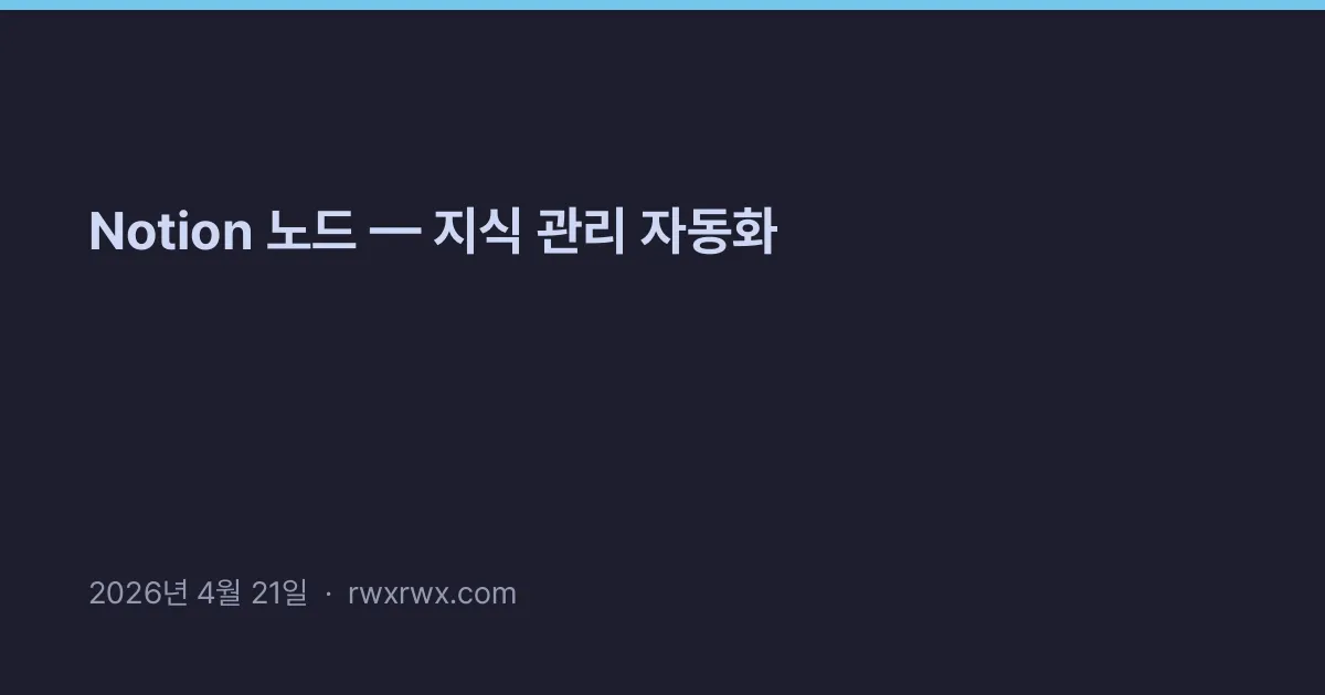 Thumbnail for Notion 노드 — 지식 관리 자동화