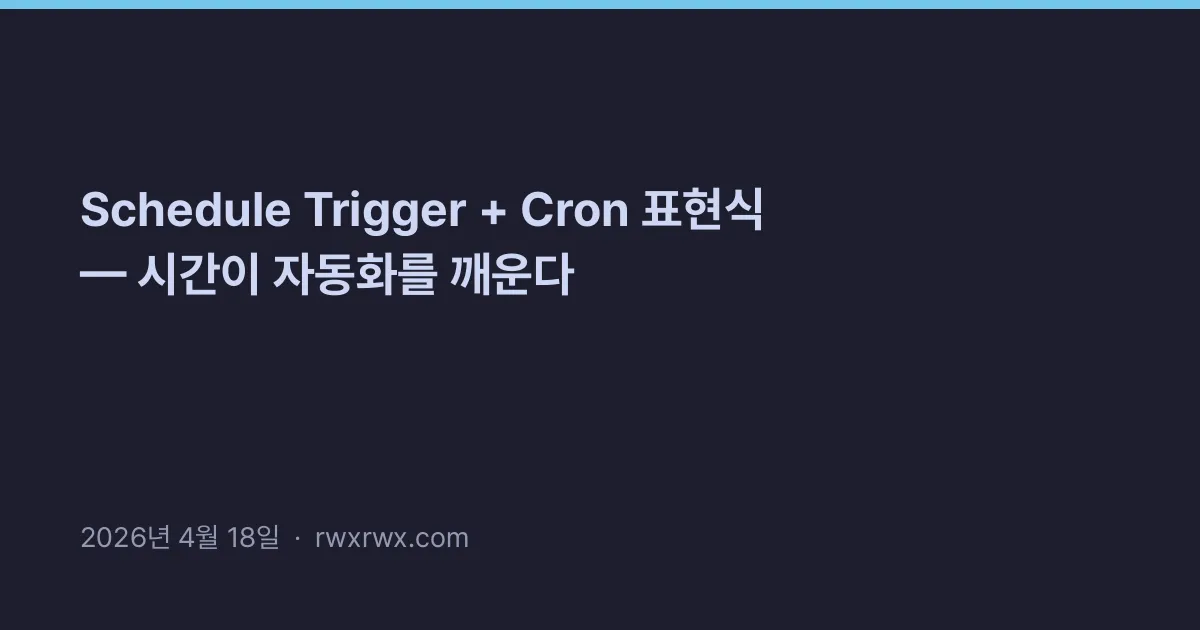 Thumbnail for Schedule Trigger + Cron 표현식 — 시간이 자동화를 깨운다