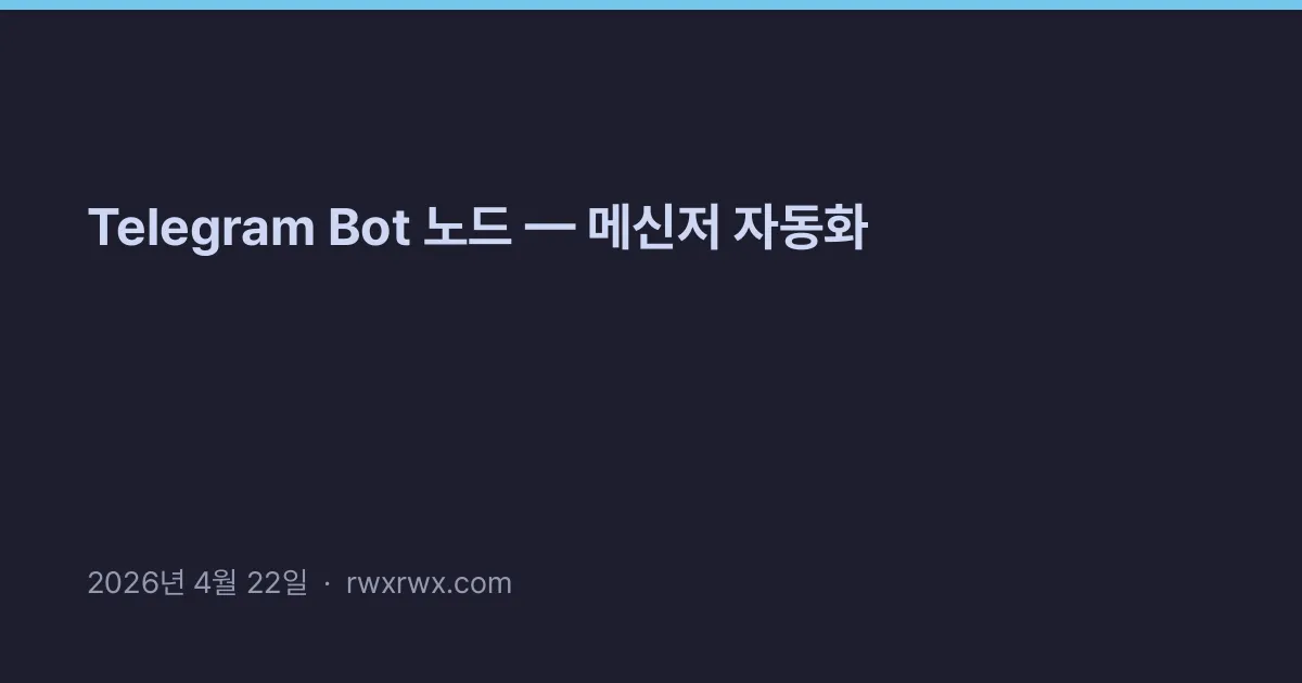 Thumbnail for Telegram Bot 노드 — 메신저 자동화